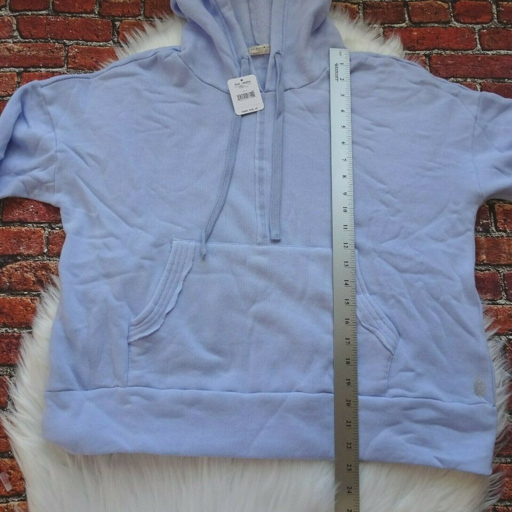 New Free People Movement Sweatshirt Work It Out Hoodie Aurora Blue Athleisure S - Picture 12 of 12